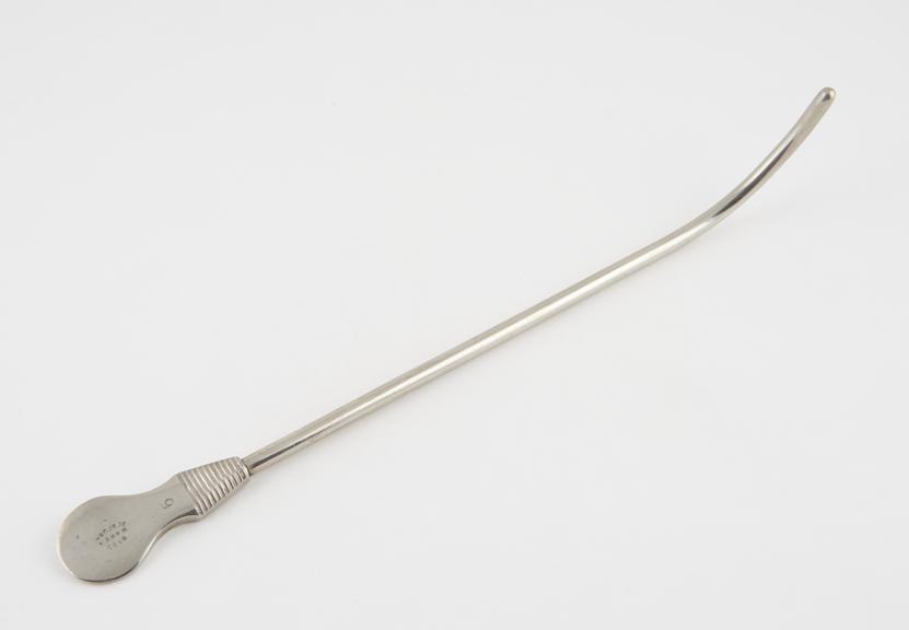 Urethral sound, with proximal curve and flat handle, by Bigg
