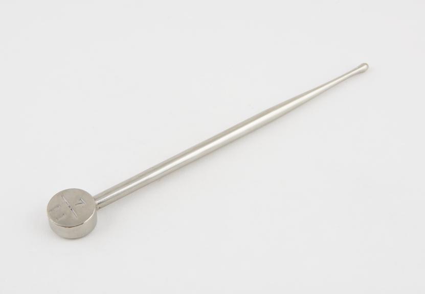 Olive-ended straight female urethral sound, gauge 7/11, c. 1890