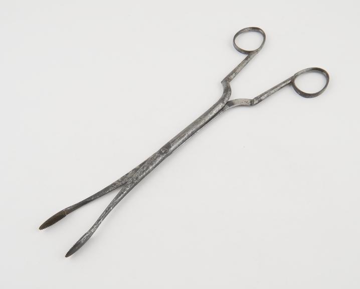 Uterine forceps, plain, steel, by S