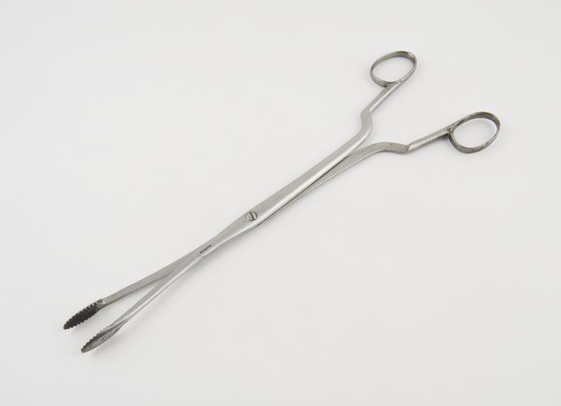 Uterine forceps, steel plated, by Galante of Paris