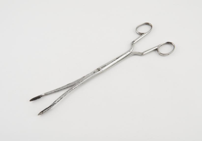 Uterine forceps, steel, plated, by Charriere of Paris