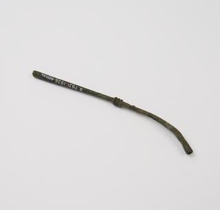 Tube, one end curved, bronze, Roman