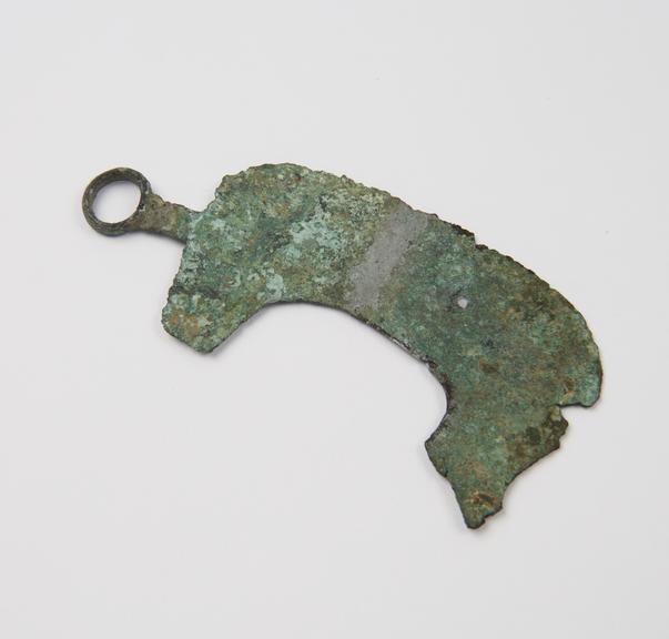 Razor, bronze, Roman, found at Bologna, from Sambon collection