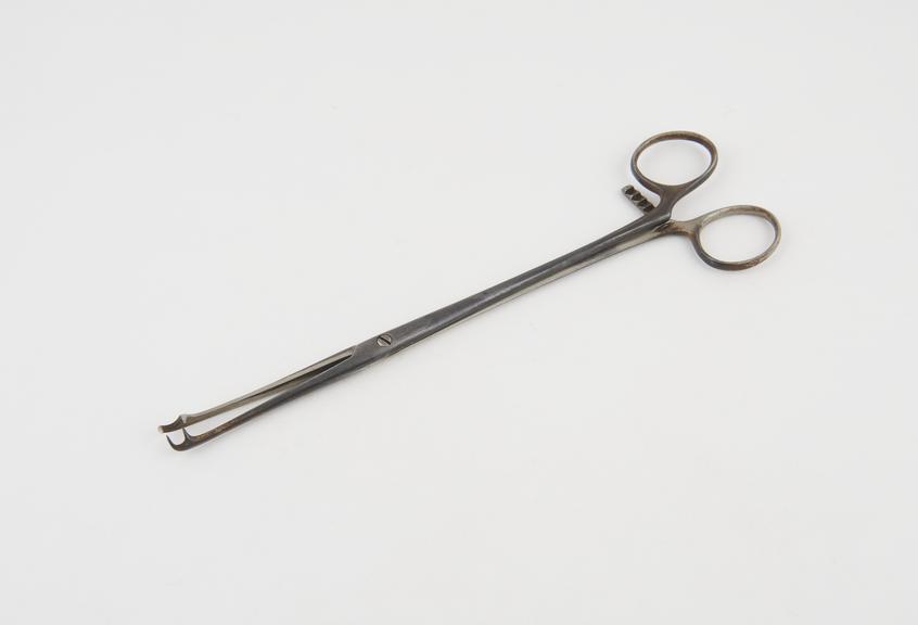 Uterine forceps, vulsellum, steel, plated, by C.S