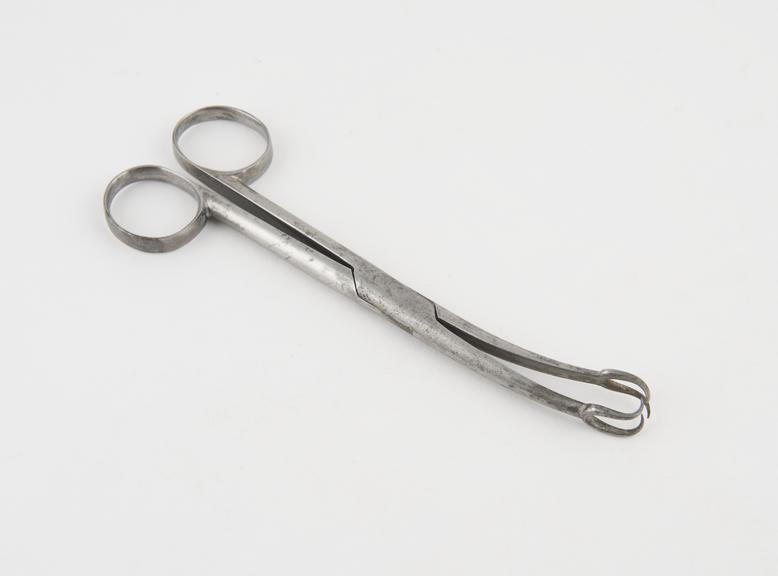 Uteerine forceps, vulsellum, steel, mid 19th century