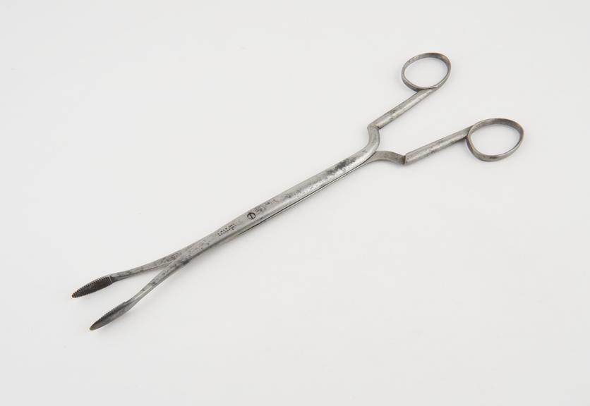 Uterine polypus forceps, screw-joint, steel, plated, by S