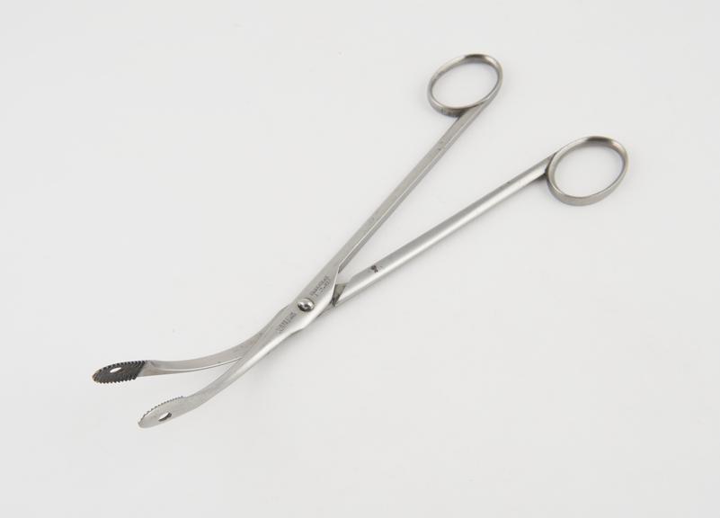 Uterine polypus forceps, steel, plated, by Charriere of Paris