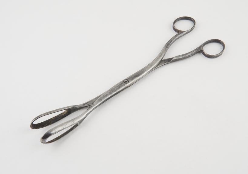 Uterine forceps, steel, by John Whyte of Dublin