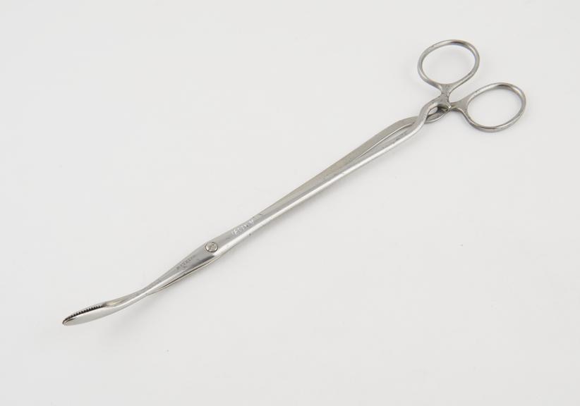 Uterine forceps, steel, nickel-plated, Mathieu of Paris