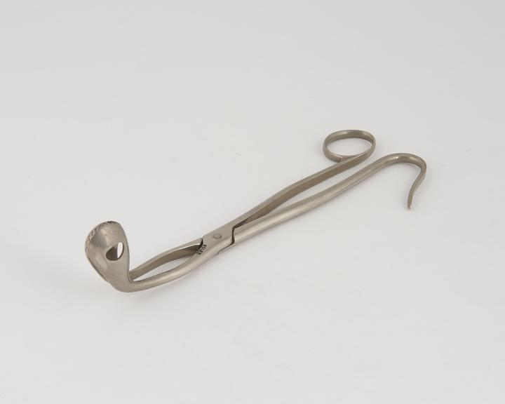 Bladder forceps(?), steel, nickel-plated, by T