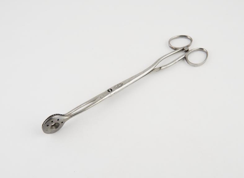 Cyst forceps, Nelaton, steel, by Krohne and Sesemann of London