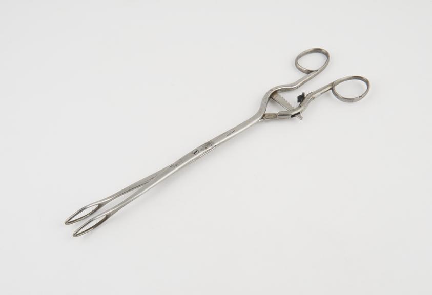 Ovum forceps(?), steel, by Walters of London, mid-19th century