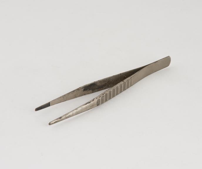 Dressing forceps, steel, plated, 1880-1920