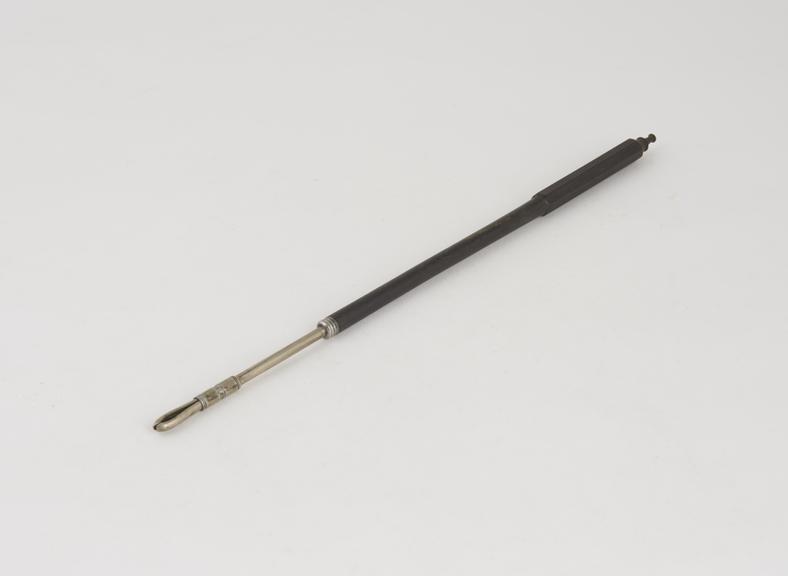 Sponge holder, steel and ebony, 19th centuru