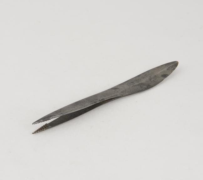 Tweezers, steel, with blade-like handle