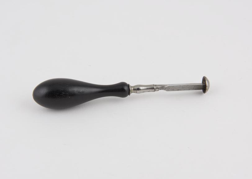 Lenticular, steel and ebony, 19th century, probably first half