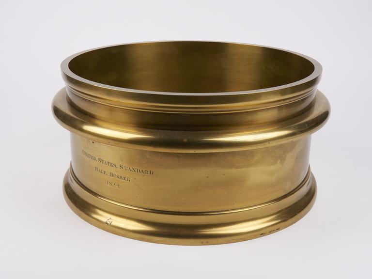 Brass Standard half Bushel volume measure for the United States