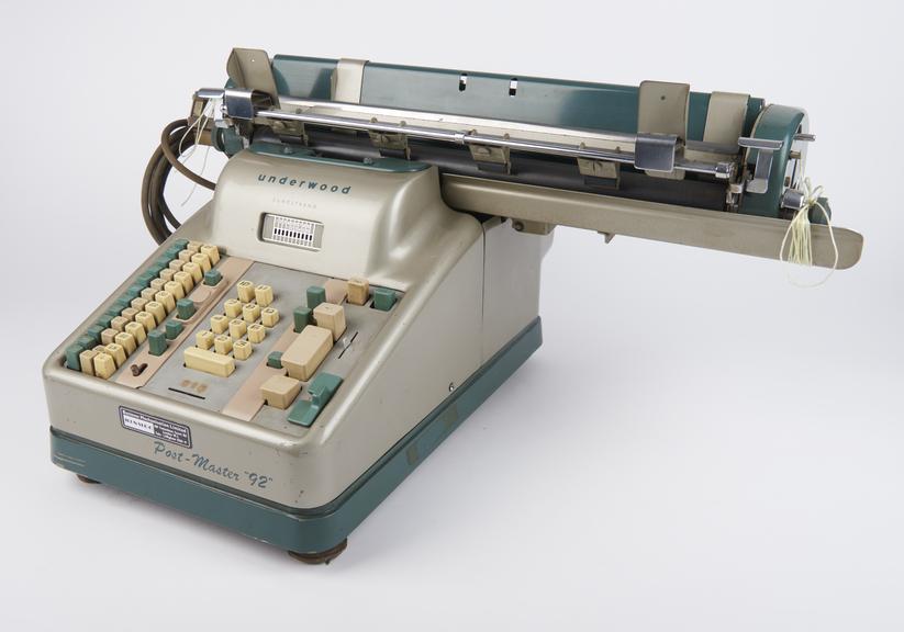 Underwood Sundstrand printing calculator with typewriter platen