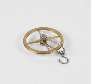 Brass weight pulley for the sidereal and mean time clock designed by Joseph Vines