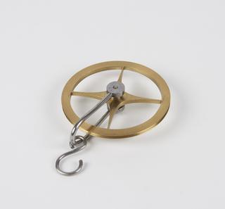 Brass weight pulley for the sidereal and mean time clock designed by Joseph Vines