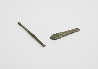 Combined spatula and olive-ended probe