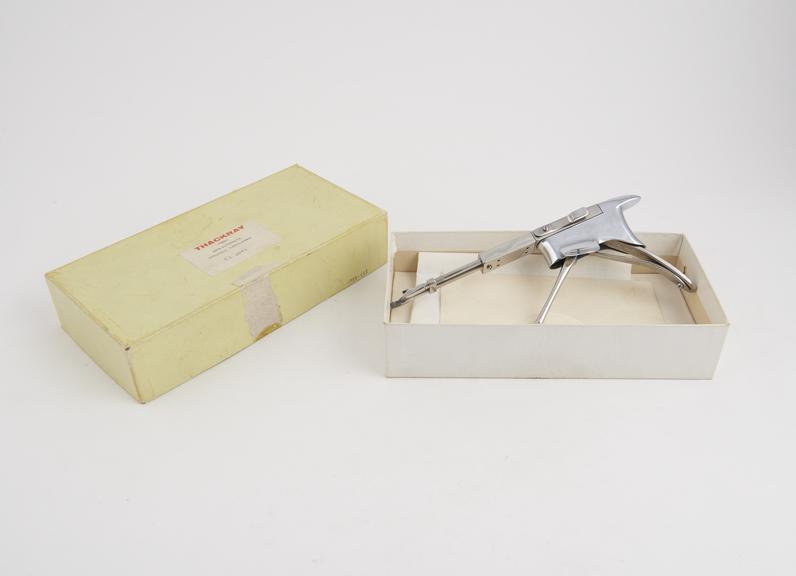 Tibbs semi-automatic needleholder, stainless steel, by Chas. F