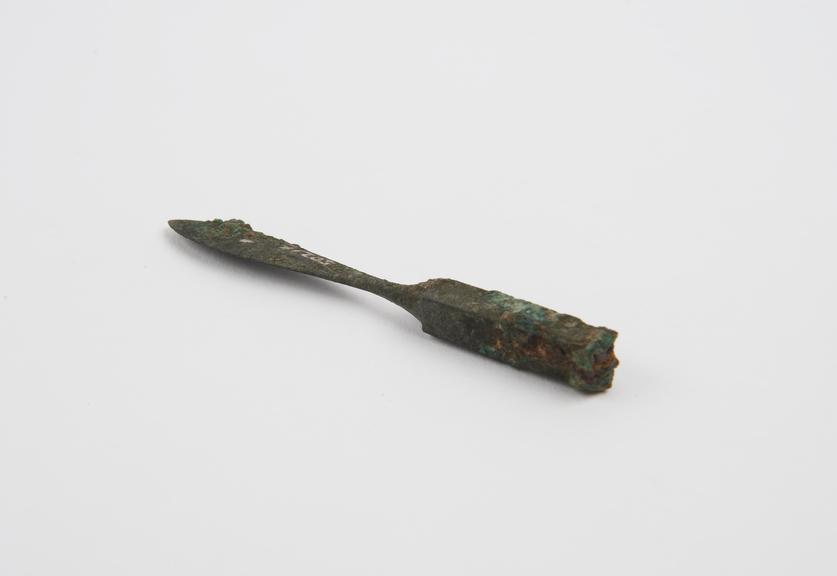 Knife, spatulate bronze, handle only, Sforza collection, Roman