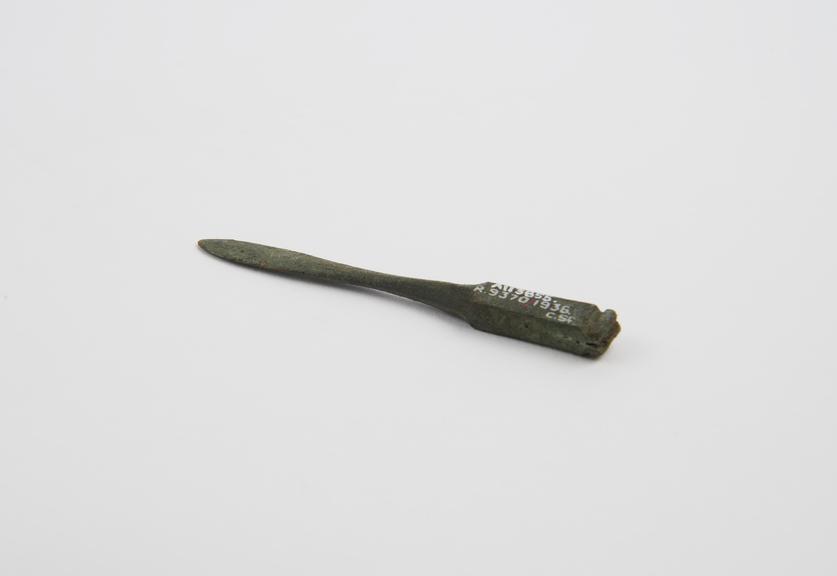 Knife, spatulate bronze handle only, Sforza collection, Roman