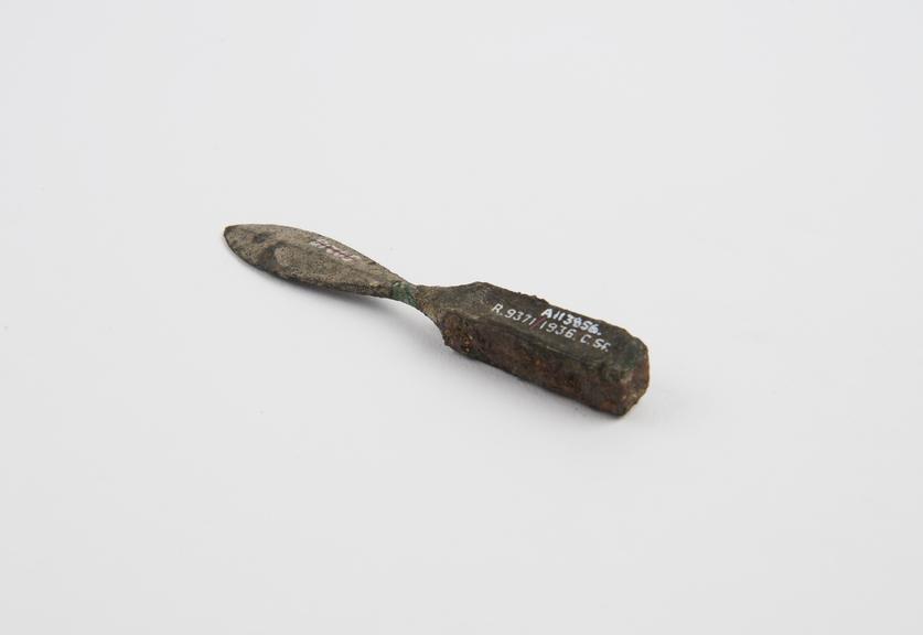 Spatulate bronze knife-handle only, Sforza collection, Roman