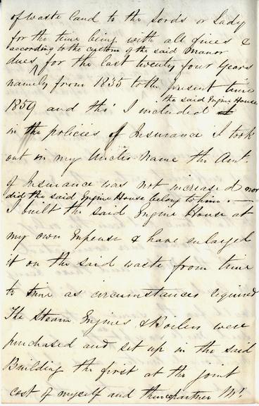 A note relating to the steam engines at the Ingleton Mill