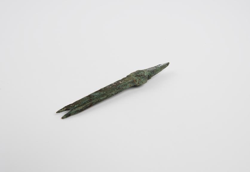 Shears, bronze, encrusted, Sforza collection, Roman, 199BC-500AD