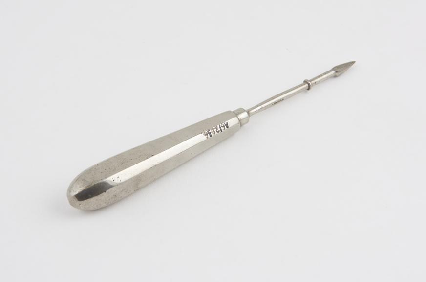 Antrum perforator, steel, nickel-plated, early 20th century