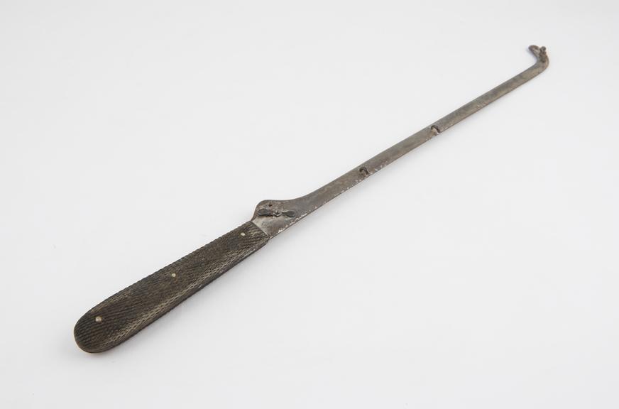 Saw, chain, metal and ebony, French, mid 19th century