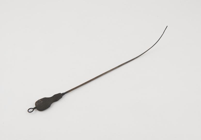 Uterine probe, steel and ebony, by Ferguson of London, 1822-1869