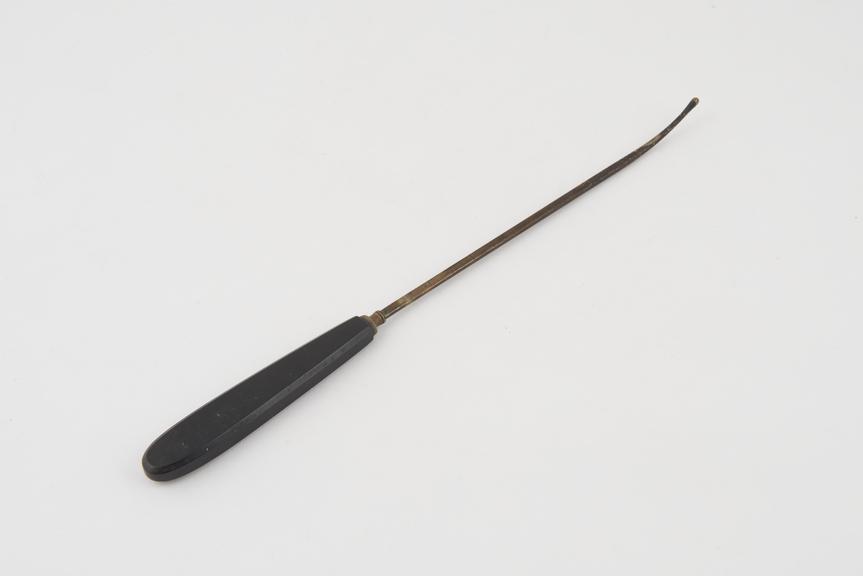 Valleix's graduated uterine sound, metal with ebony handle