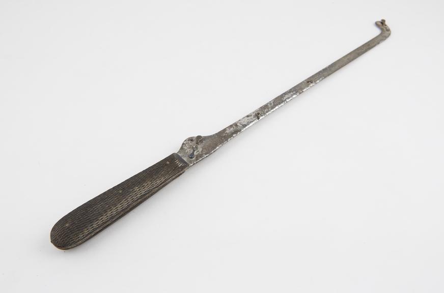 Saw, chain, metal and ebony, French, mid-19th century