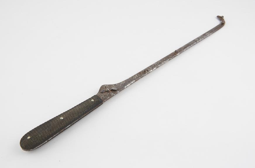 Saw, chain, metal and ebony, French, mid-19th century