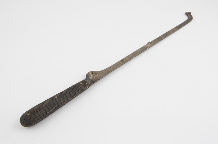 Saw, chain, metal and ebony, French, mid-19th century