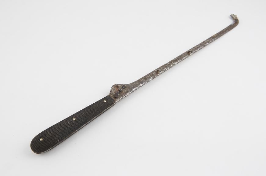 Saw, chain, metal and ebony, French, mid-19th century