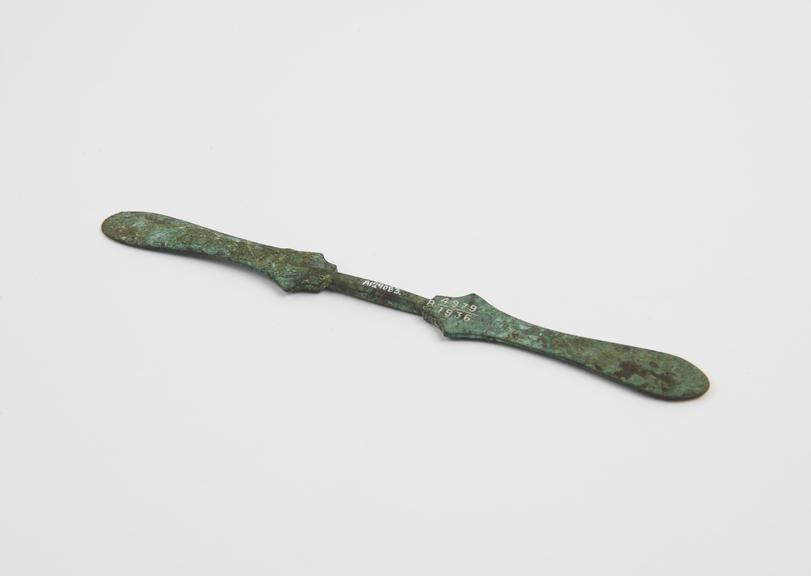 Double-ended spatula, bronze, found in Rome, Roman