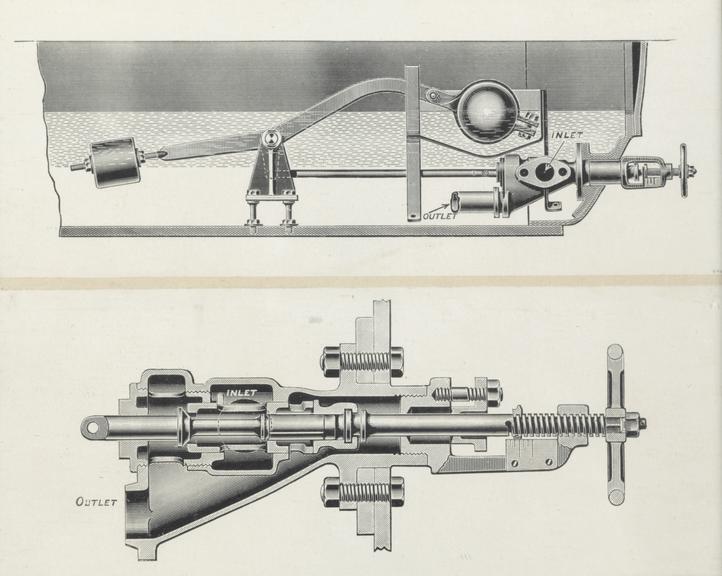 Diagram of  "Blechynder" feed-water regulator.