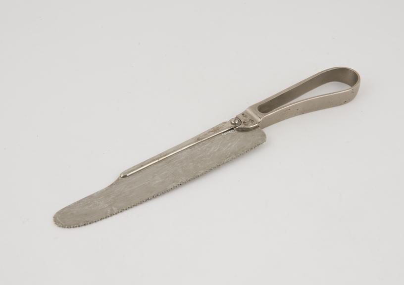 Aseptic, small amputation saw, movable back by Down, c.1900