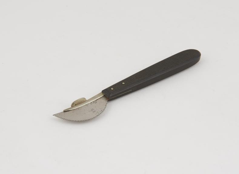 Finger saw, steel and ebony, possibly French, 19th century