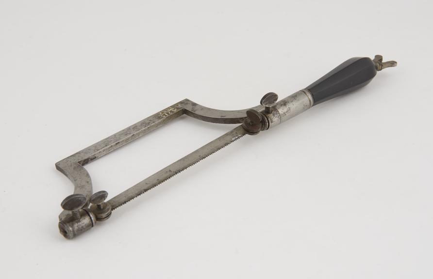 Small bow-frame amputation saw, blade can be rotated, c. 1750