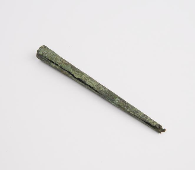 Cannula(?), bronze, incomplete and damaged, Roman(?)