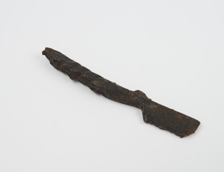 Bone saw, copy, iron, original Roman, found at Silchester