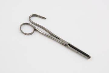 Hare lip forceps(?), steel, parallel blades, first