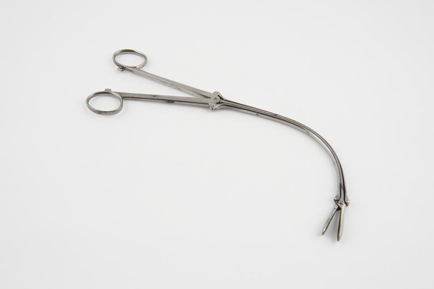 Laryngeal forceps, manufactured by Aubry, French, 1831-1870