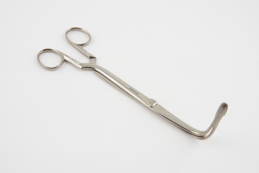 MacKenzie's laryngeal forceps, nickel plated, steel, by Down