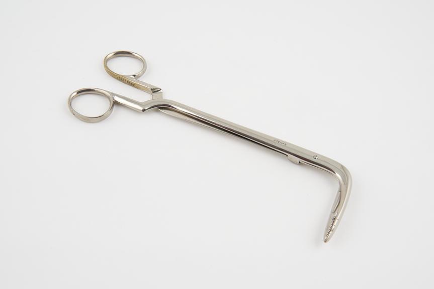 MacKenzie's laryngeal forceps, steel, nickel plated